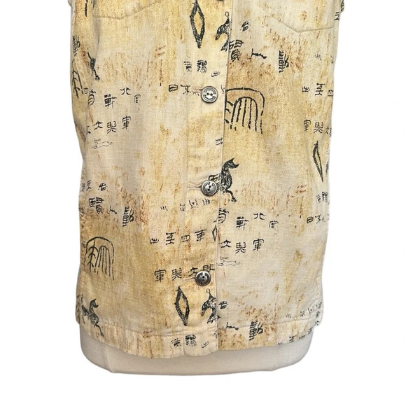 CHICO’S DESIGN Linen Top Blend Western Vibes Sleeveless, Size Medium - Picture 4 of 15